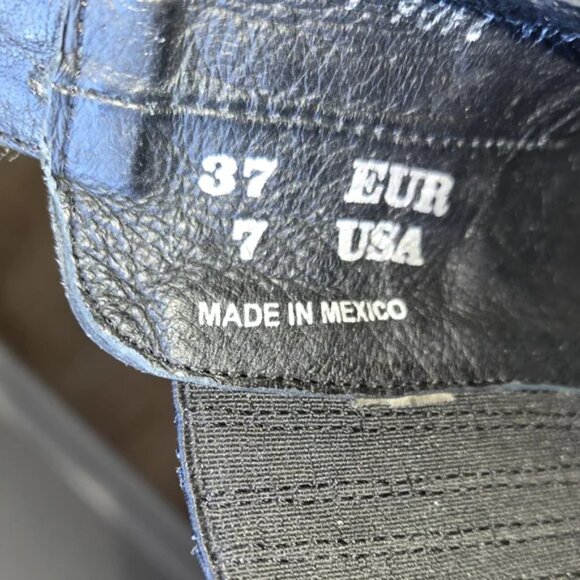 LEATHER Mexicana "Rockstar" Black Ankle Western Boots with Silvery Gold Stars - Picture 8 of 8